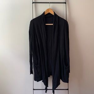 Kensie Black Open Front Cardigan